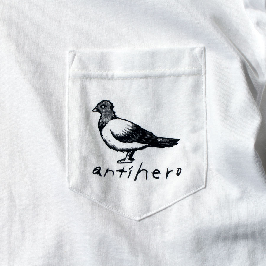 ANTIHERO BASIC PIGEON ポケット Tシャツ ホワイト